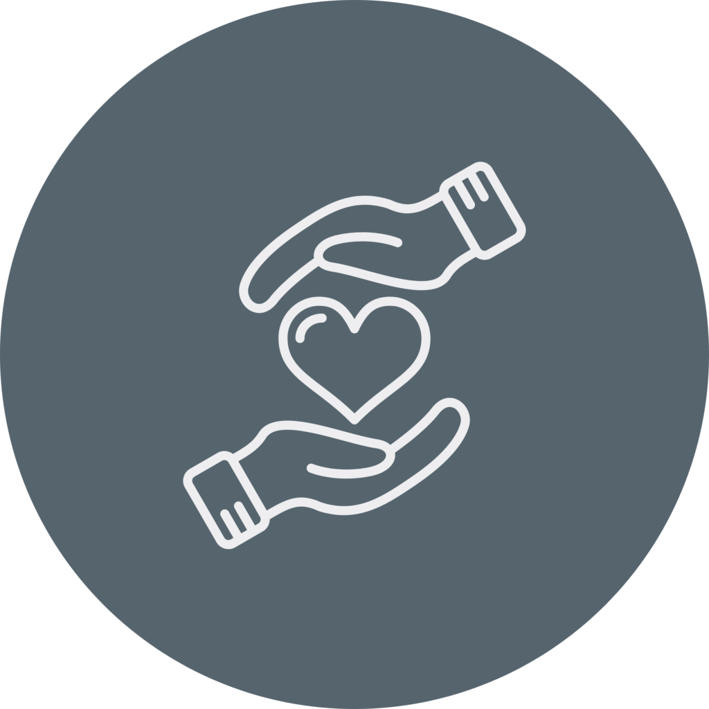 hold love hand icon blue