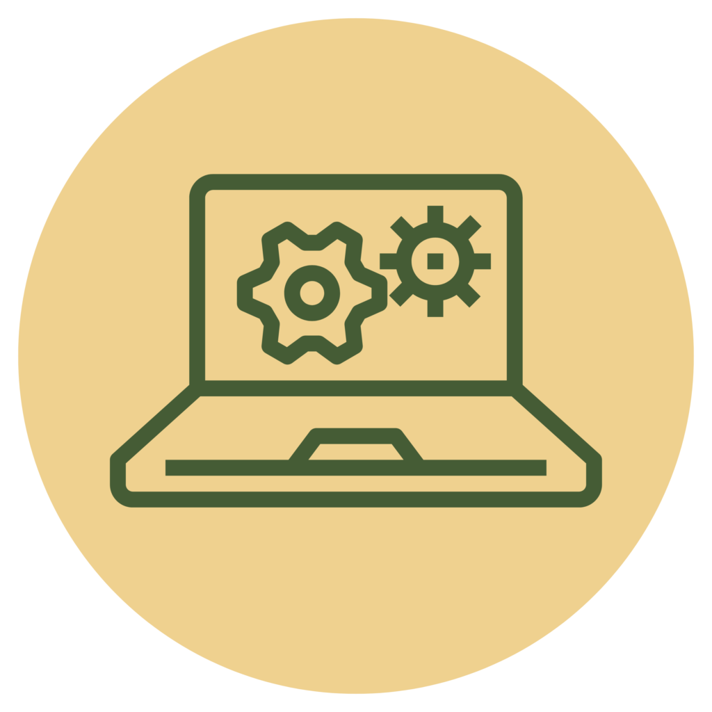 laptop digital icons yellow