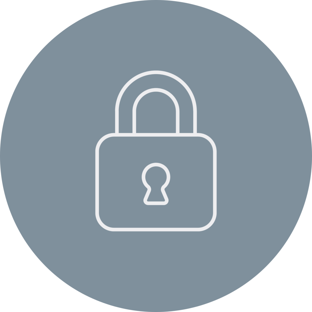 lock security icon blue